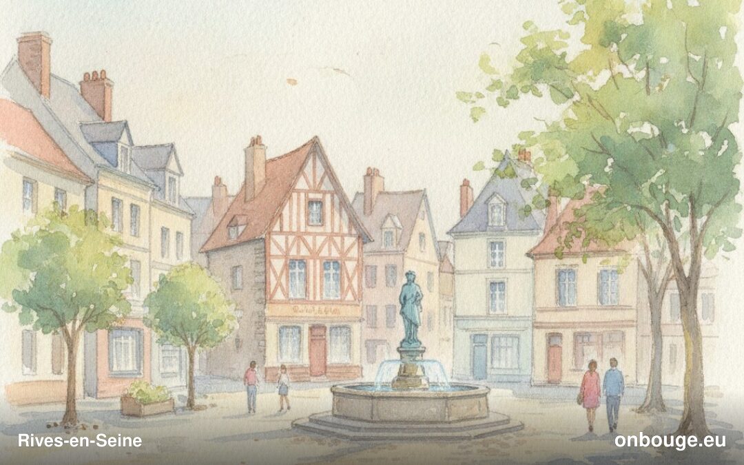 Aquarelle de Rives-en-Seine