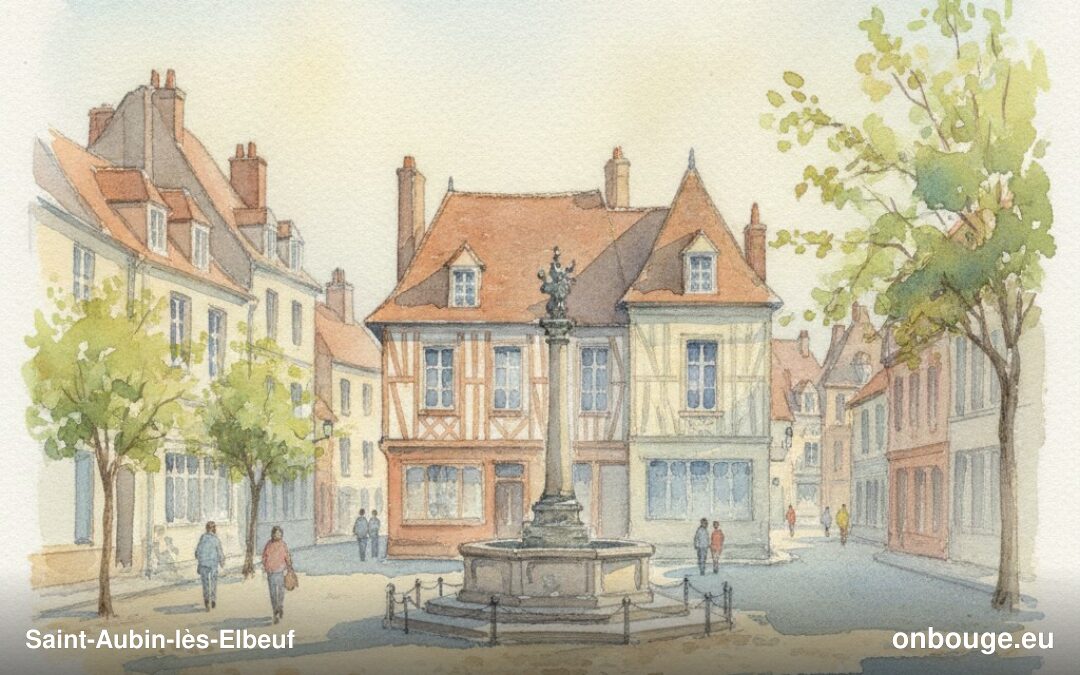 Watercolor of Saint-Aubin-lès-Elbeuf