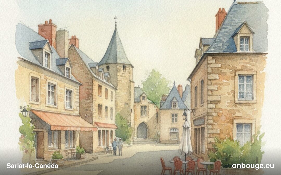 Aquarelle de Sarlat-la-Canéda