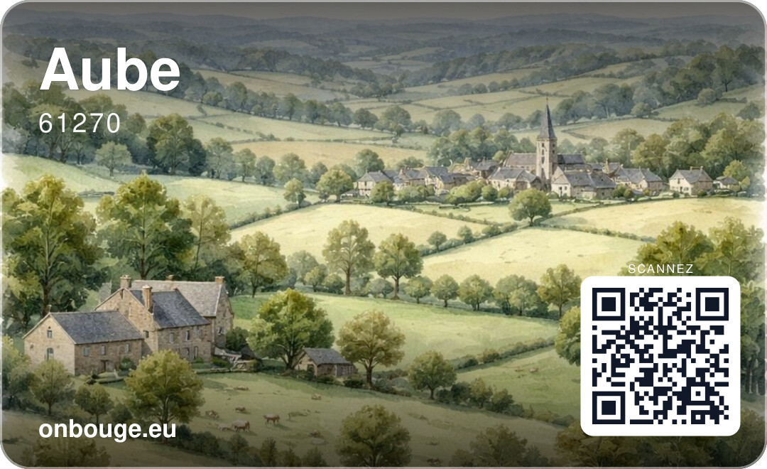 Aquarelle Aube — carte OnBouge avec QR