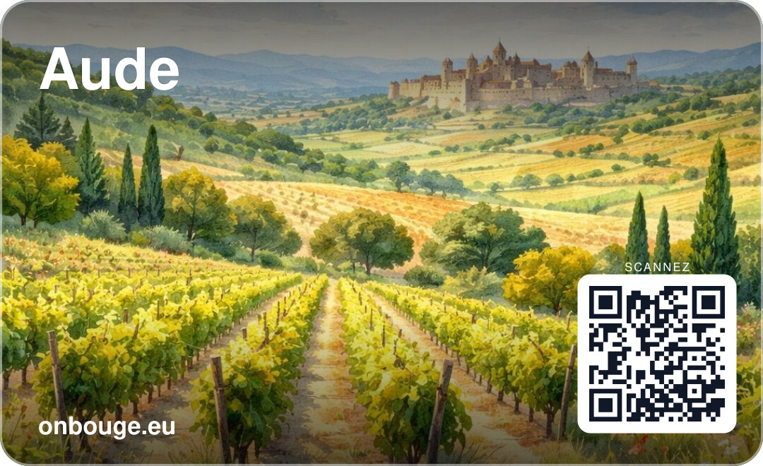 Aquarelle Aude — carte OnBouge avec QR