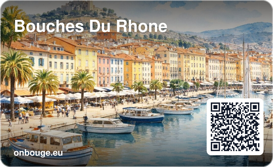 Aquarelle Bouches-du-Rhône — carte OnBouge avec QR