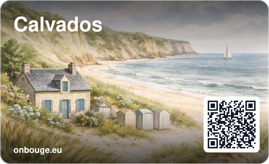 Aquarelle Calvados — carte OnBouge avec QR