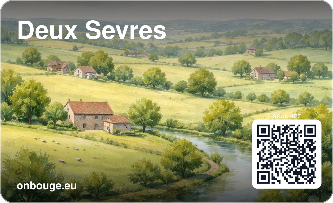 Aquarelle Deux-Sèvres — carte OnBouge avec QR