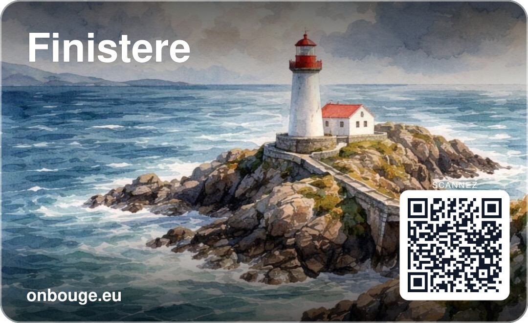 Aquarelle Finistère — carte OnBouge avec QR