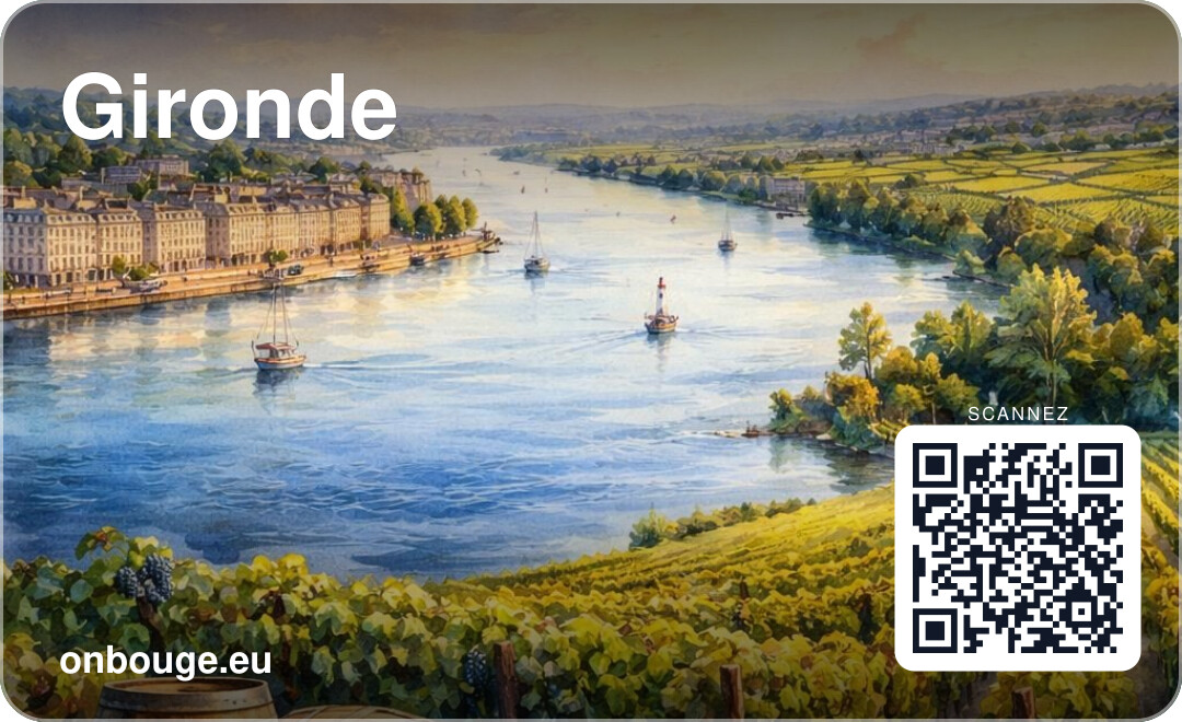 Aquarelle Gironde — carte OnBouge avec QR