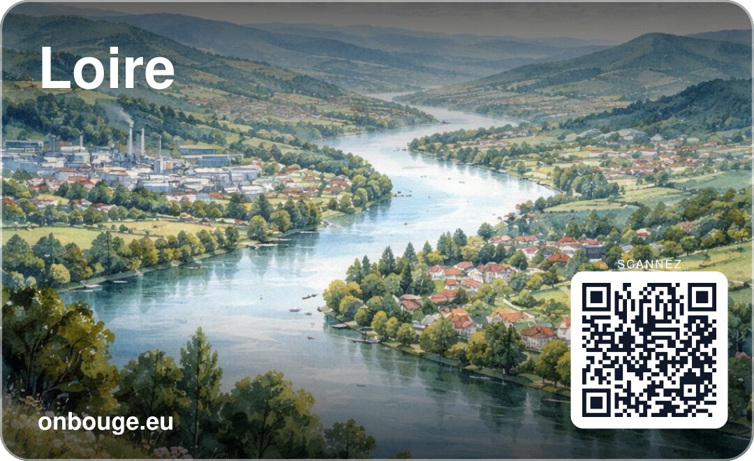 Aquarelle Loire — carte OnBouge avec QR