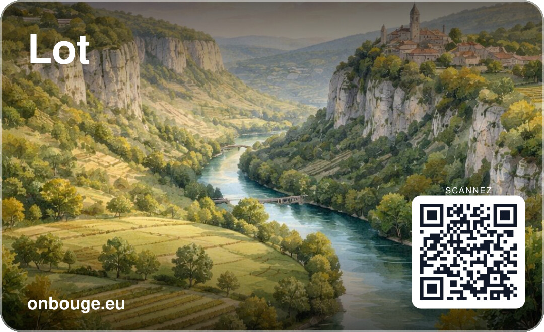 Aquarelle Lot — carte OnBouge avec QR