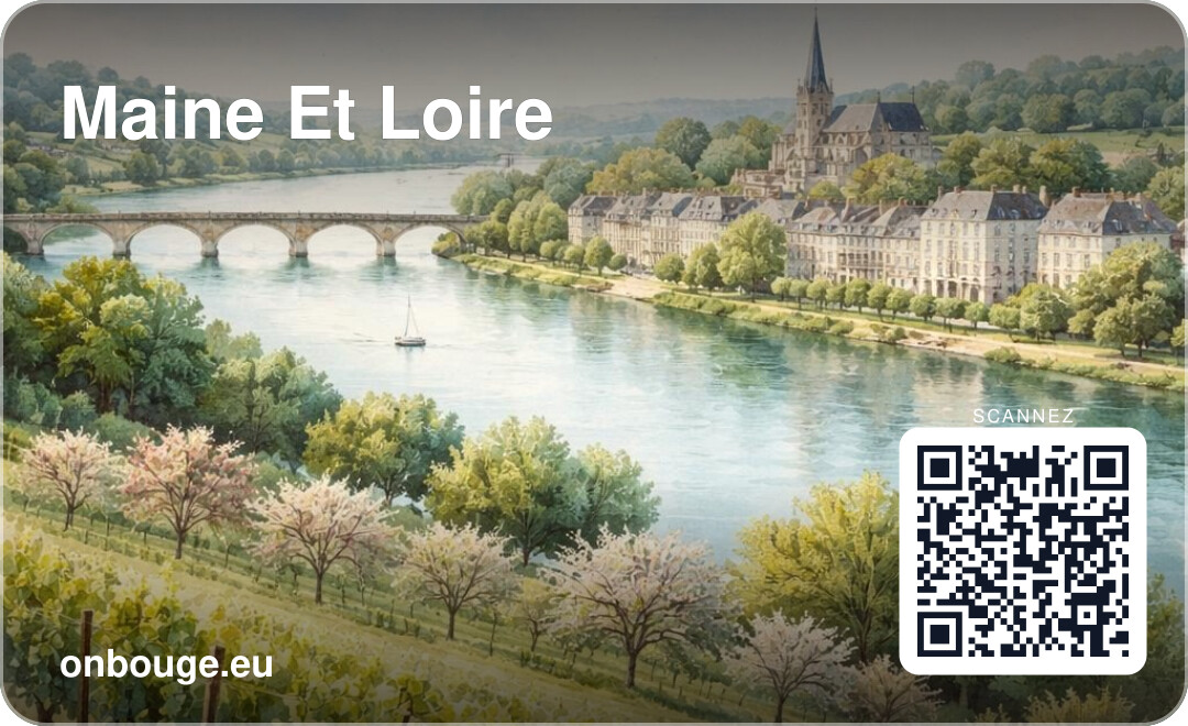 Aquarelle Maine-et-Loire — carte OnBouge avec QR