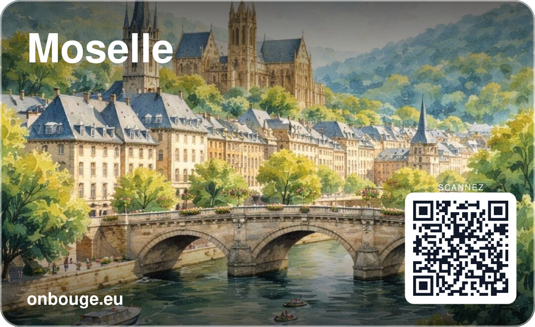 Aquarelle Moselle — carte OnBouge avec QR