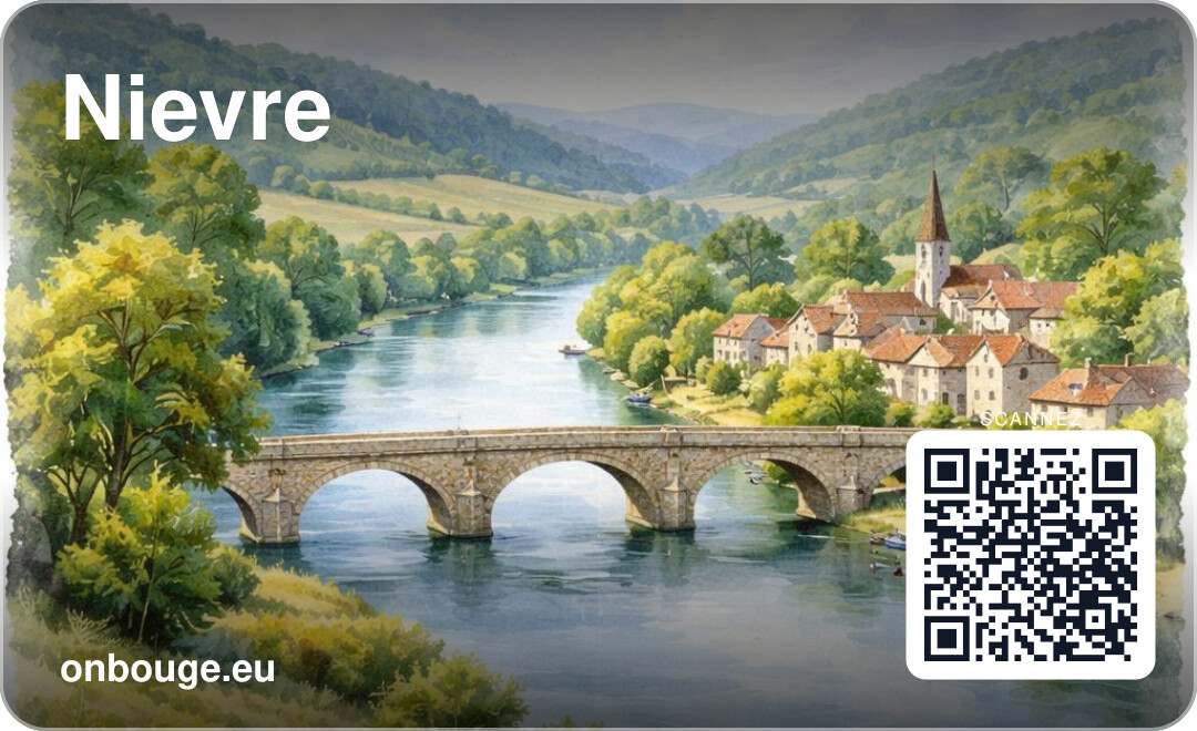 Aquarelle Nièvre — carte OnBouge avec QR