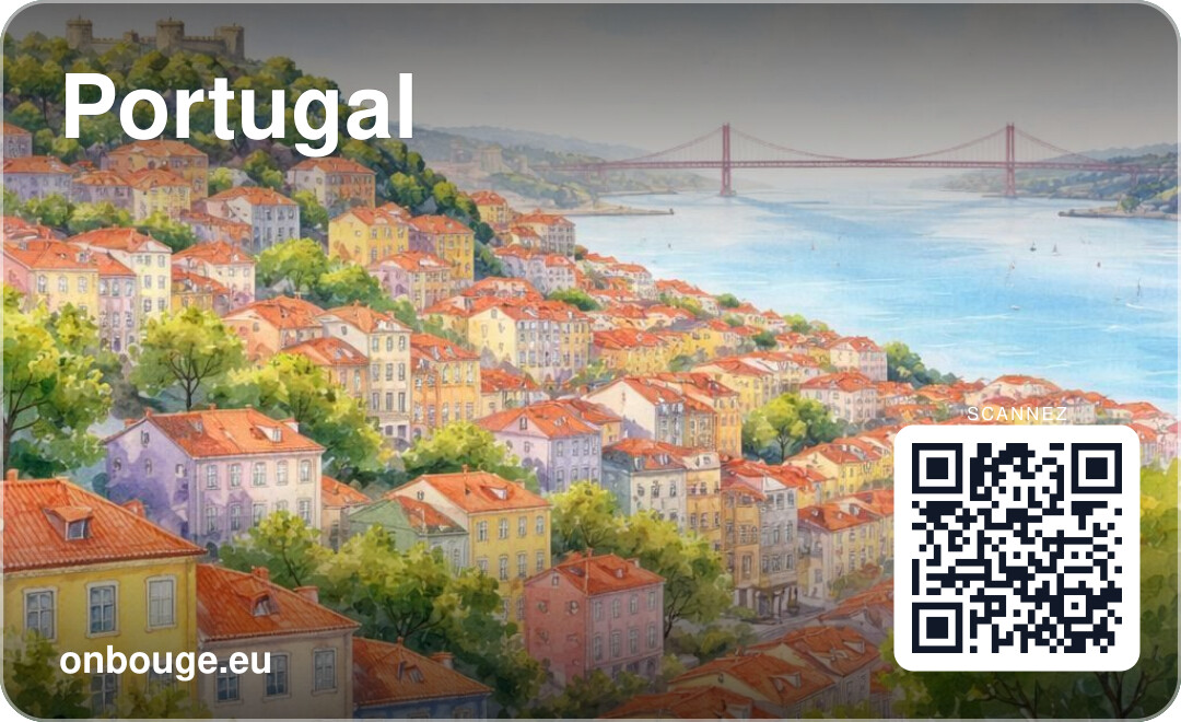Aguarela de Portugal — carte OnBouge avec QR