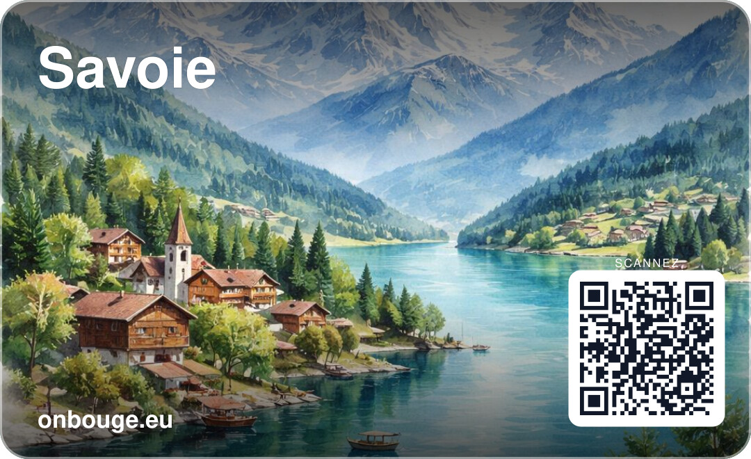 Aquarelle Savoie — carte OnBouge avec QR