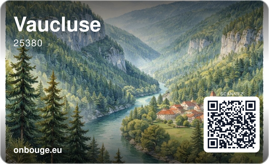 Aquarelle Vaucluse — carte OnBouge avec QR