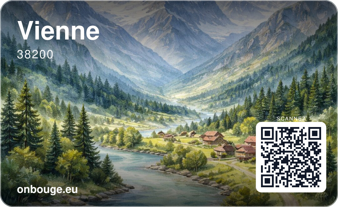 Aquarelle Vienne — carte OnBouge avec QR