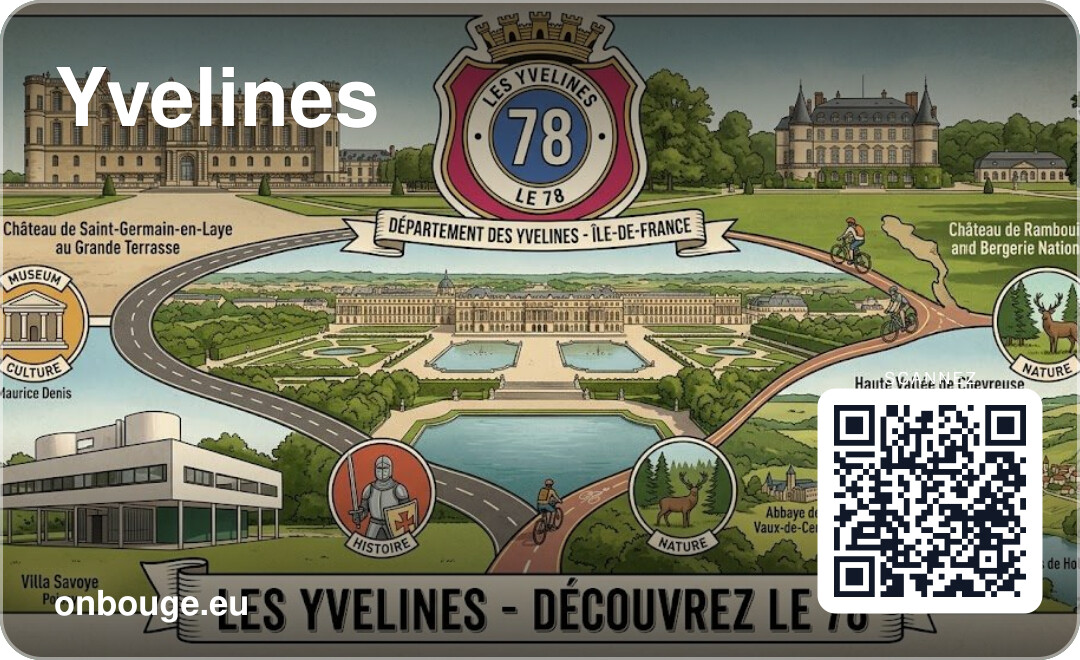 Aquarelle Yvelines — carte OnBouge avec QR