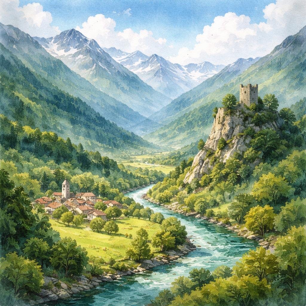 Ariège — illustration départementale (aquarelle de la ville à venir)