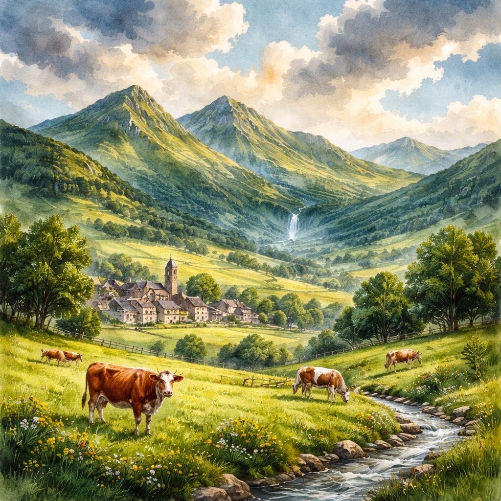 Cantal — illustration départementale (aquarelle de la ville à venir)