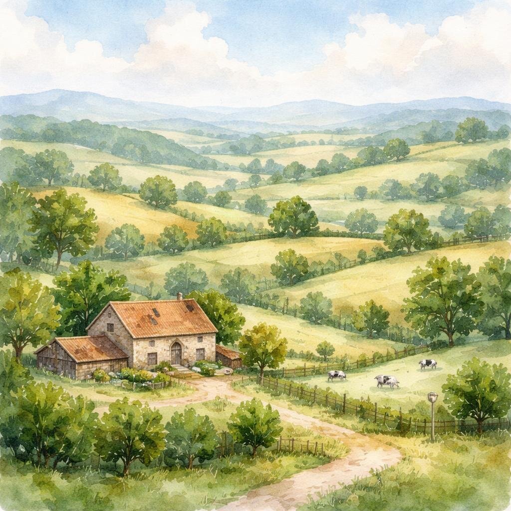 Creuse — illustration départementale (aquarelle de la ville à venir)