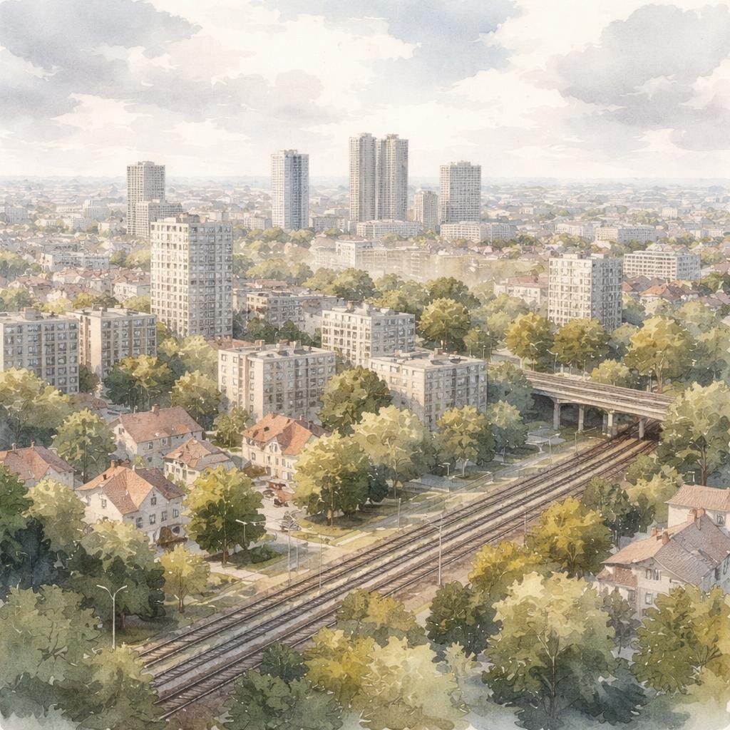 Seine-Saint-Denis — illustration départementale (aquarelle de la ville à venir)