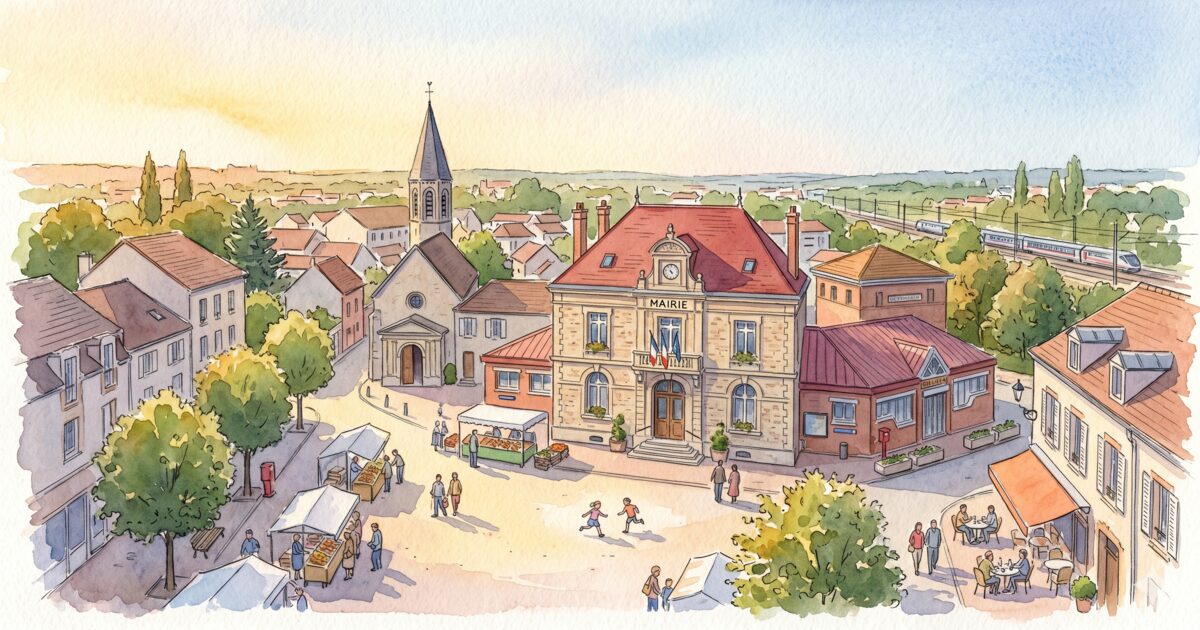 Achères — aquarelle — France