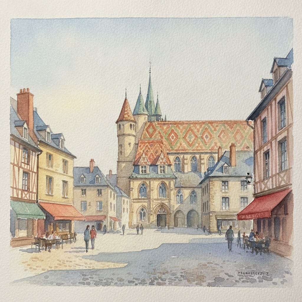 Beaune — aquarelle — France