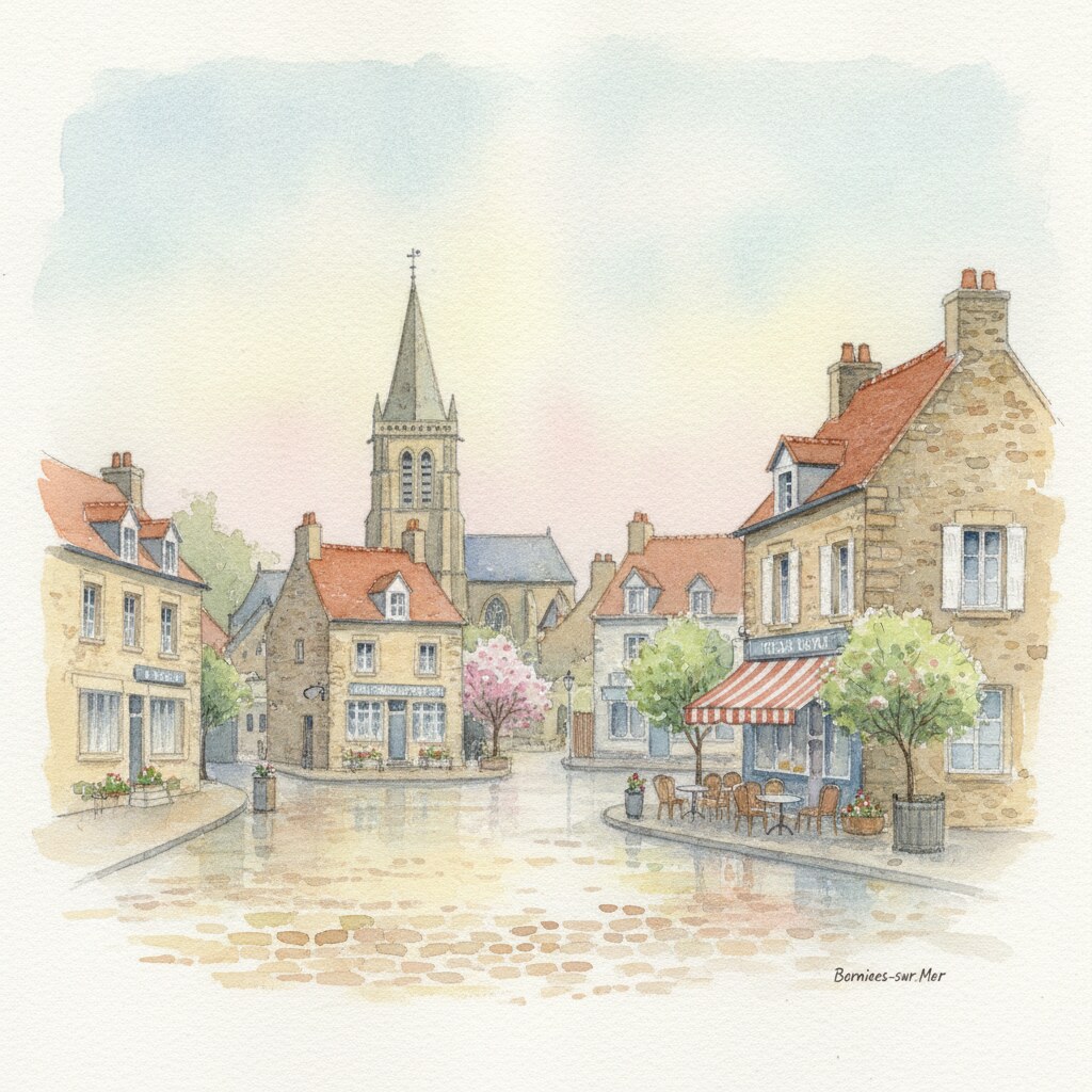 Bernières-sur-Mer — acuarela — Francia