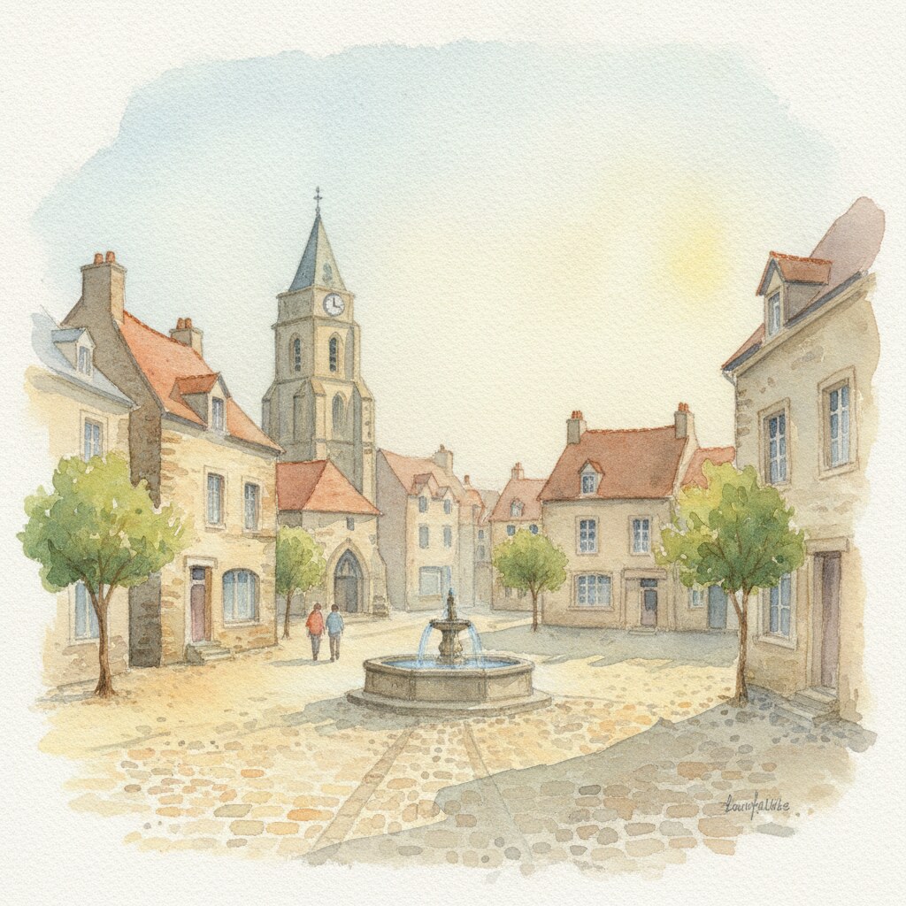 Bourgvallées — acuarela — Francia
