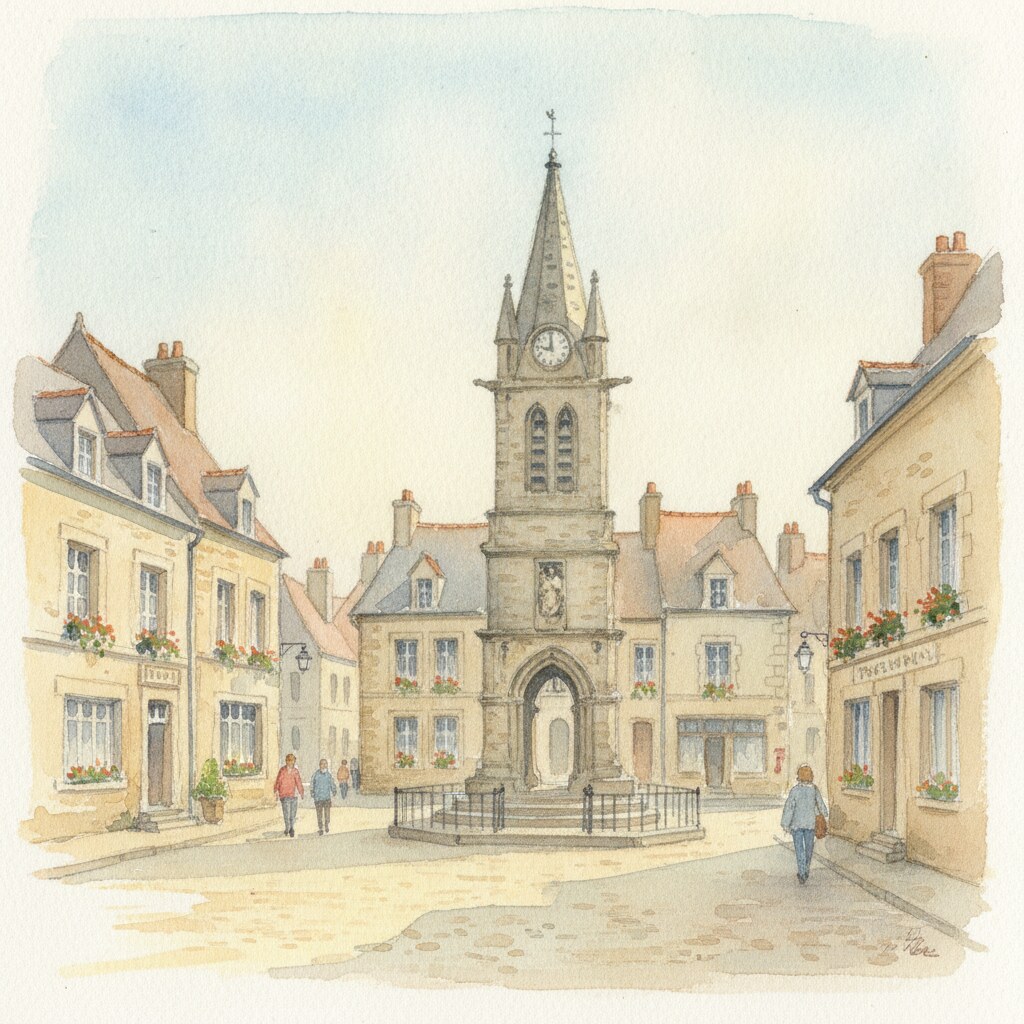 Bréhal — acuarela — Francia