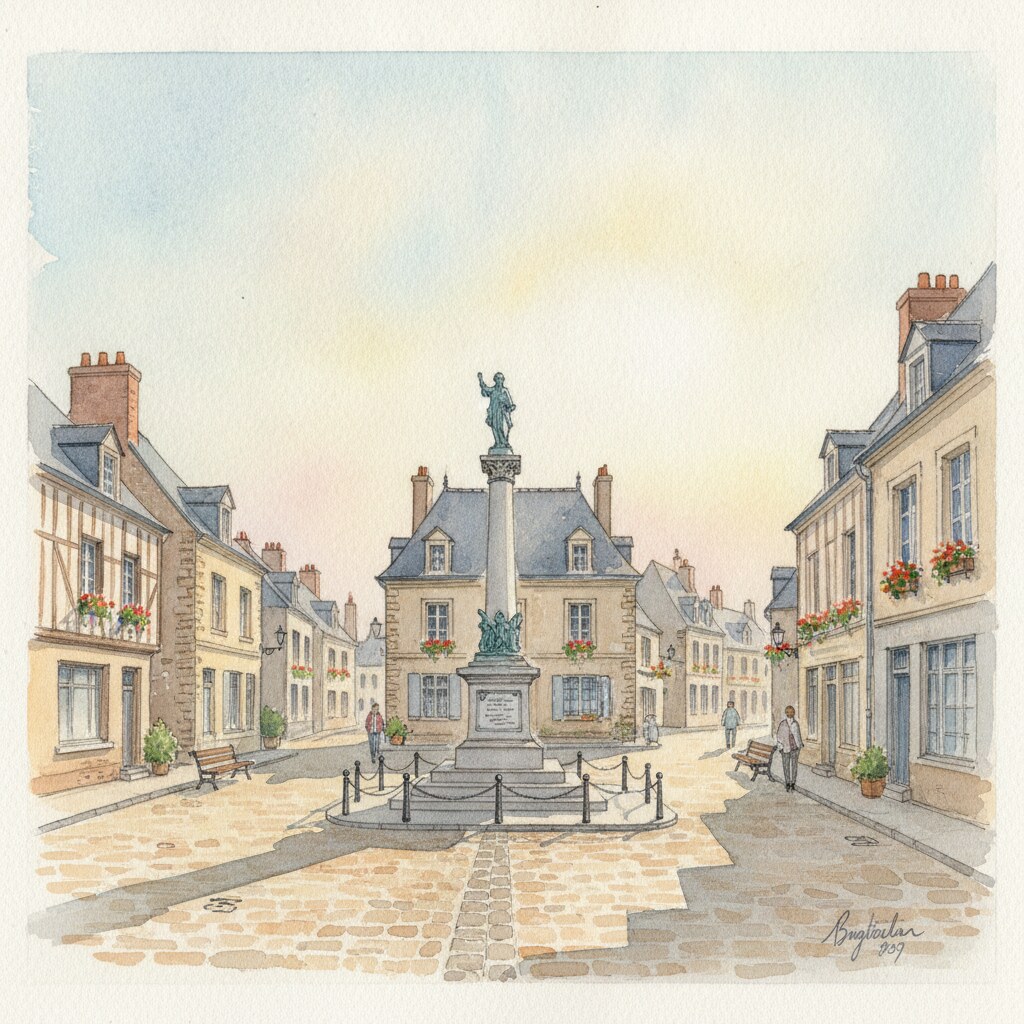 Breteuil — aquarelle — France