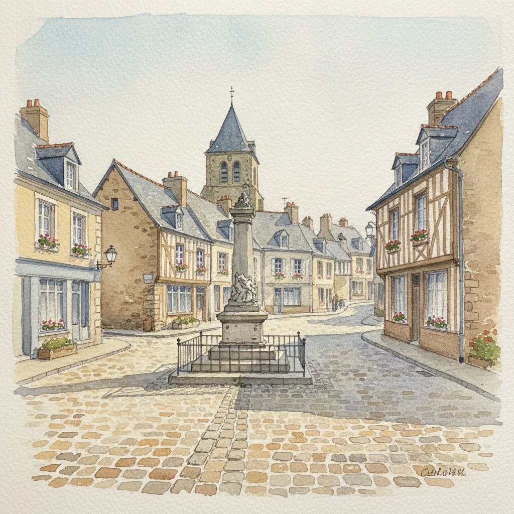 Carentan-les-Marais — acuarela — Francia