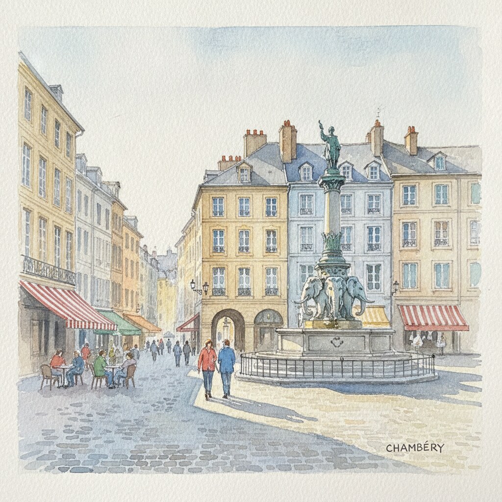 Chambéry — aquarelle — France
