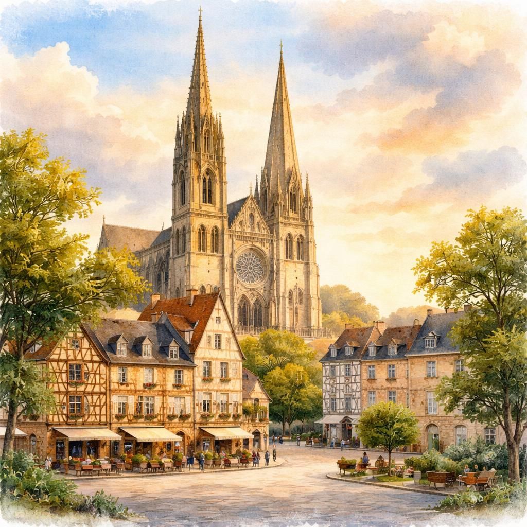 Chartres — aquarelle — France