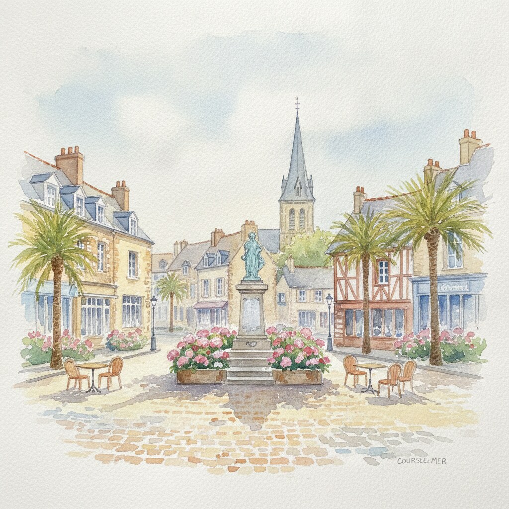Courseulles-sur-Mer — acuarela — Francia