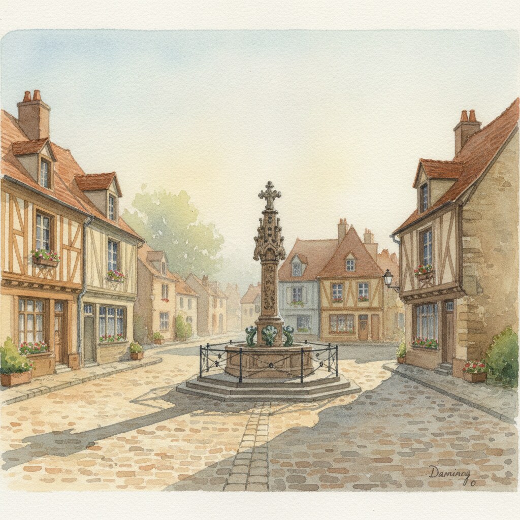Damigny — acuarela — Francia