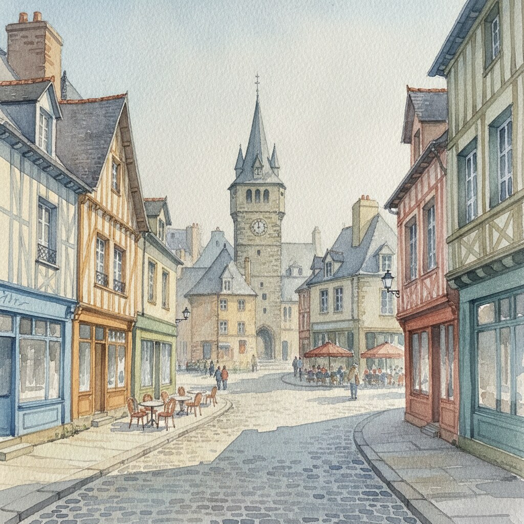 Dinan — aquarelle — France