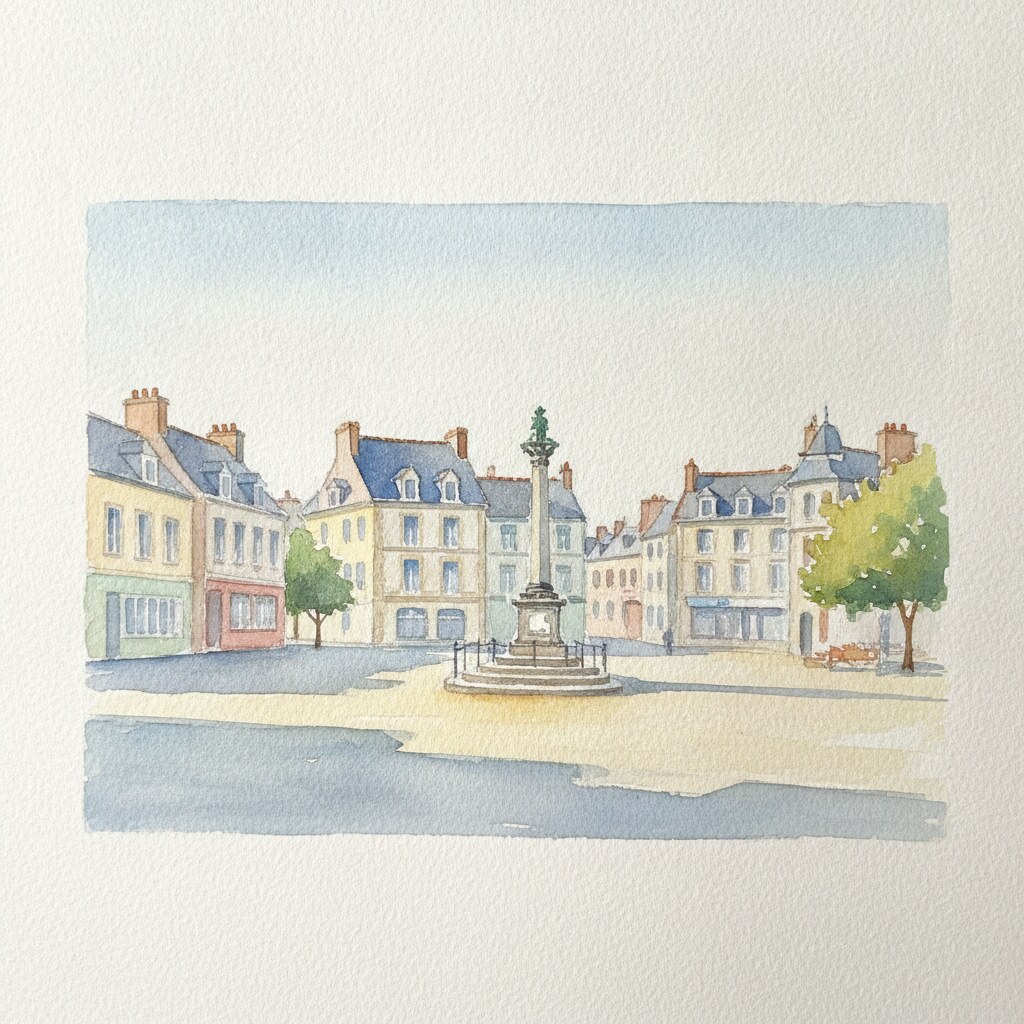 Donville-les-Bains — acuarela — Francia