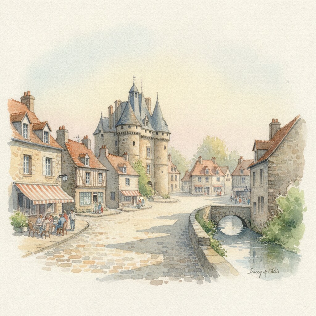 Ducey-Les Chéris — acuarela — Francia