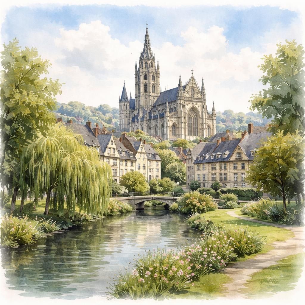 Évreux — aquarelle — France