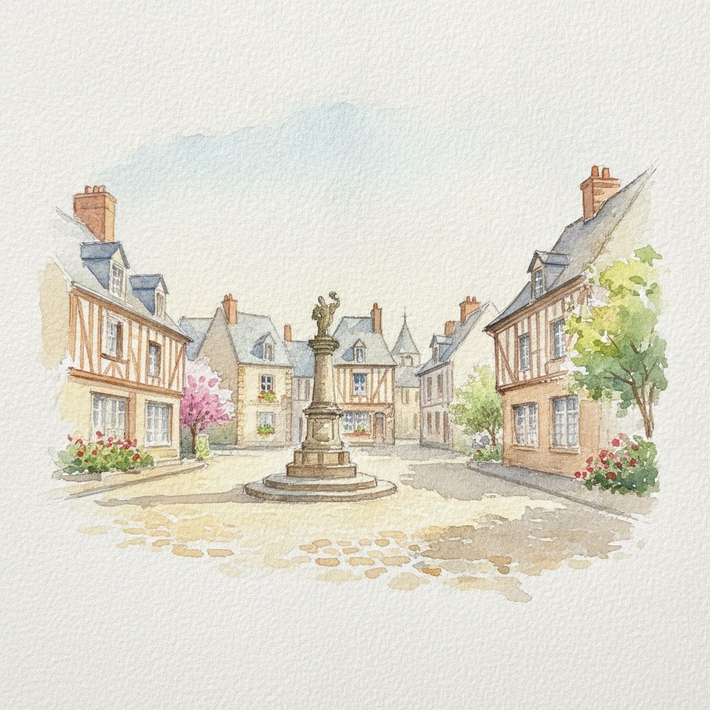 Fontaine-la-Mallet — aquarelle — France