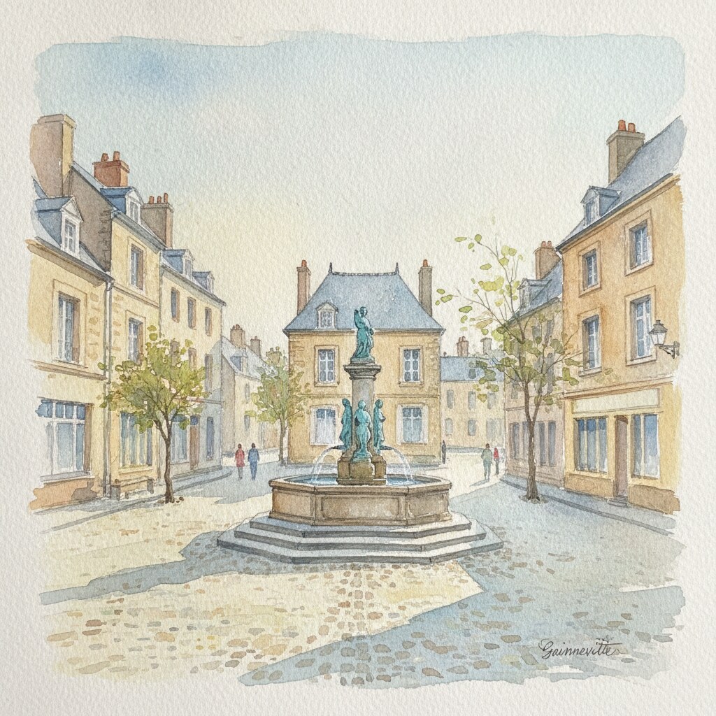 Gainneville — aquarelle — France