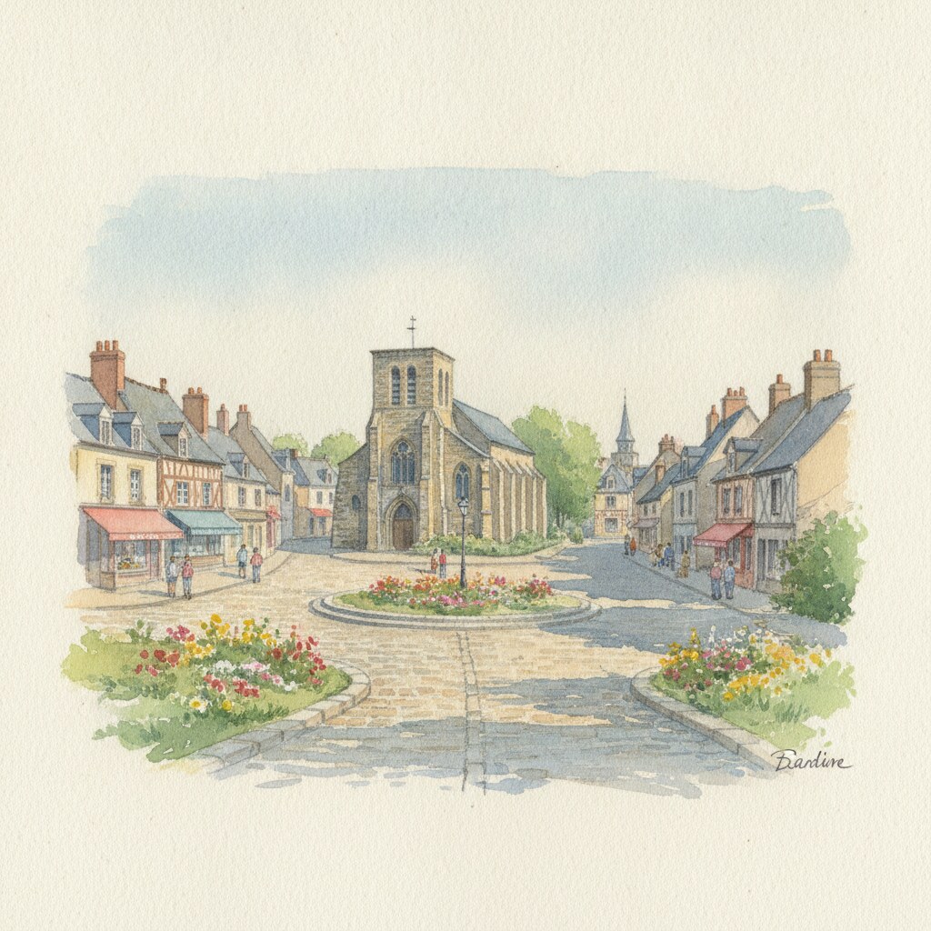 Grand-Couronne — aquarelle — France