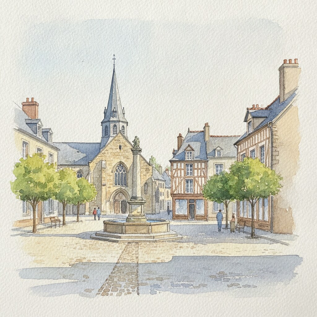 Grandparigny — aquarelle — France