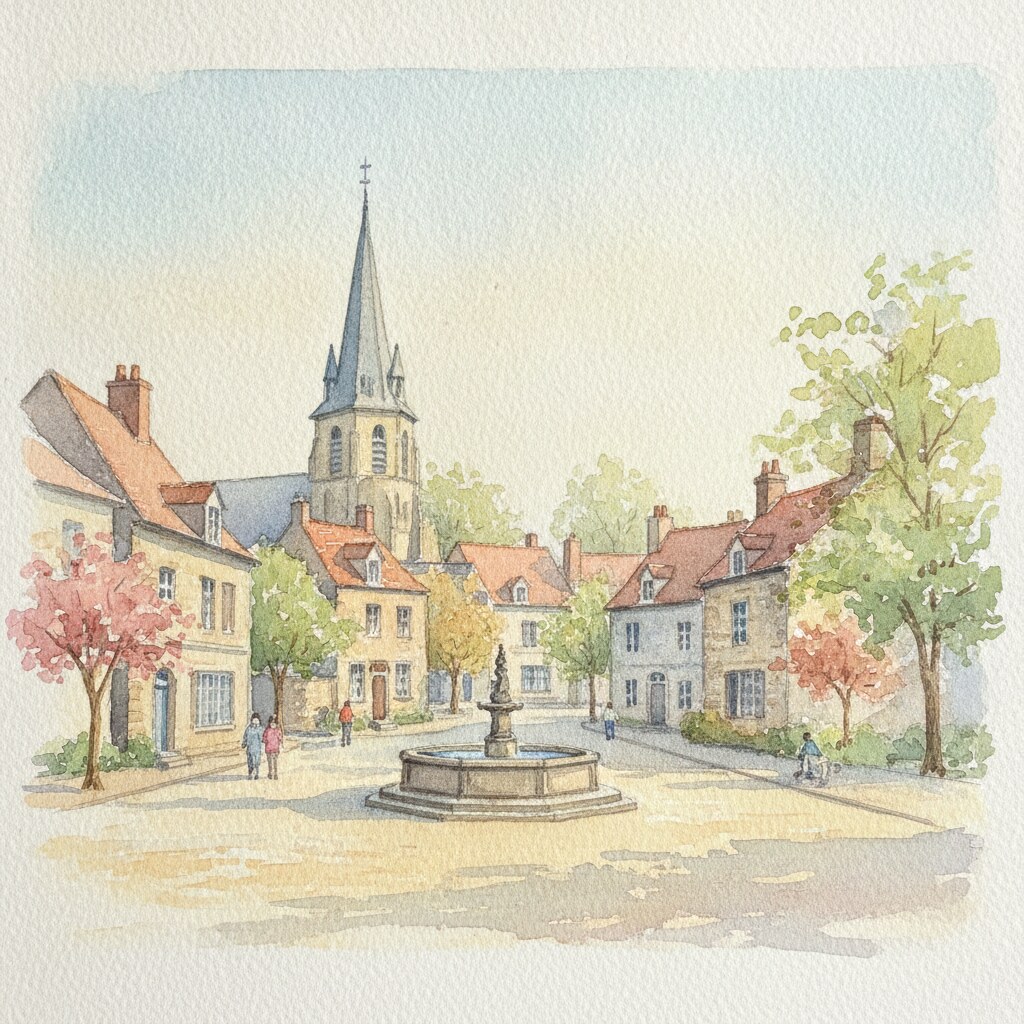 Gravigny — aquarelle — France