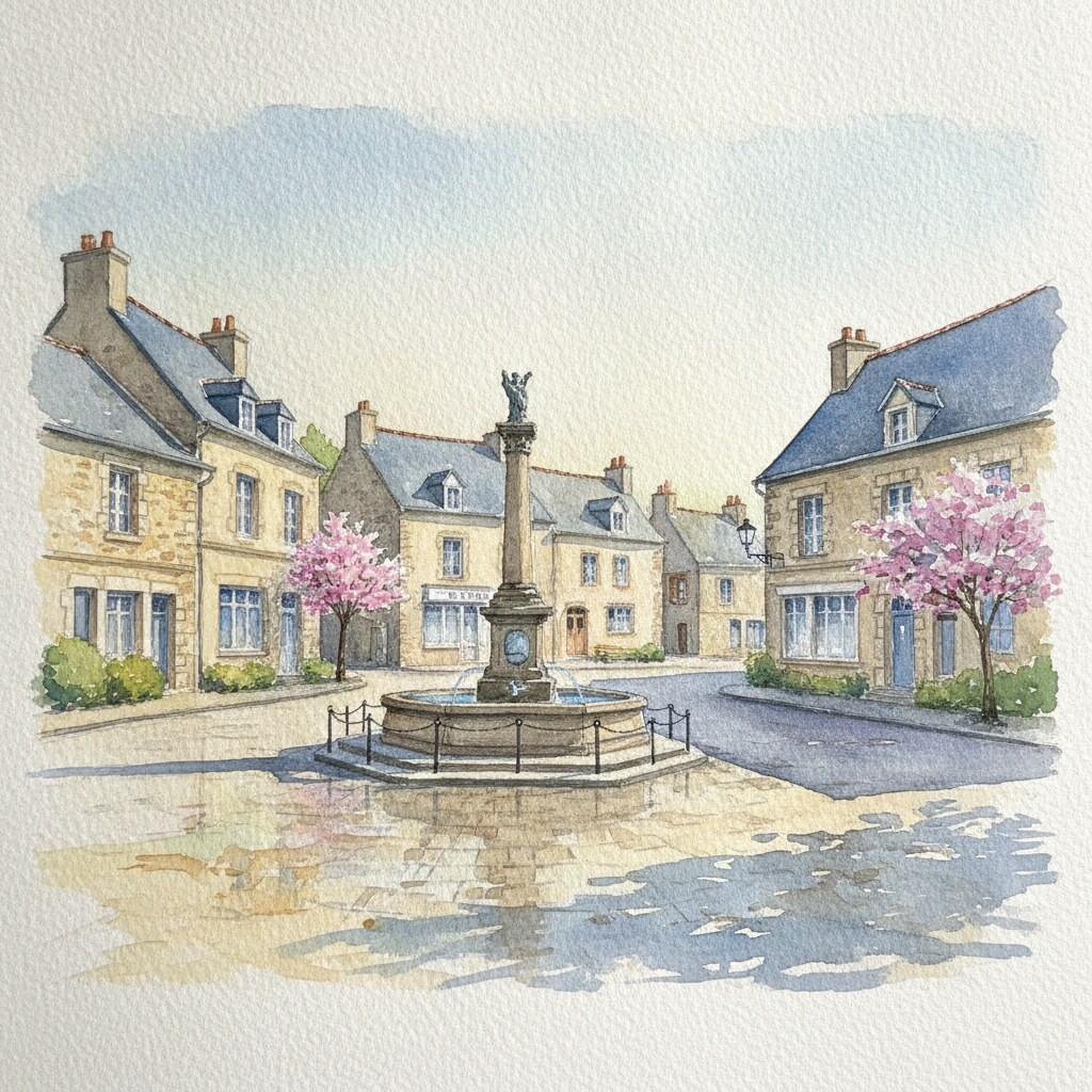 Juvigny Val d'Andaine — aquarelle — France