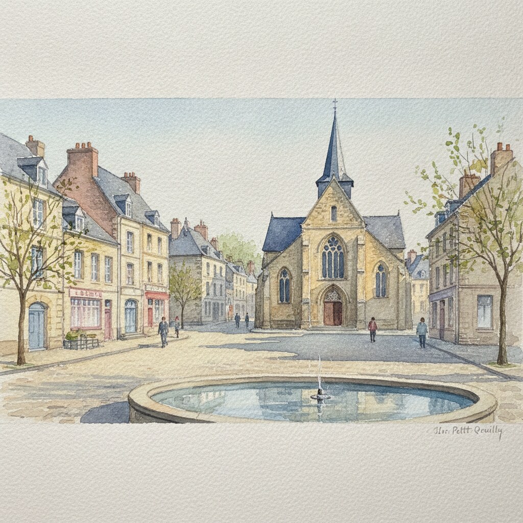 Le Petit-Quevilly — aquarelle — France