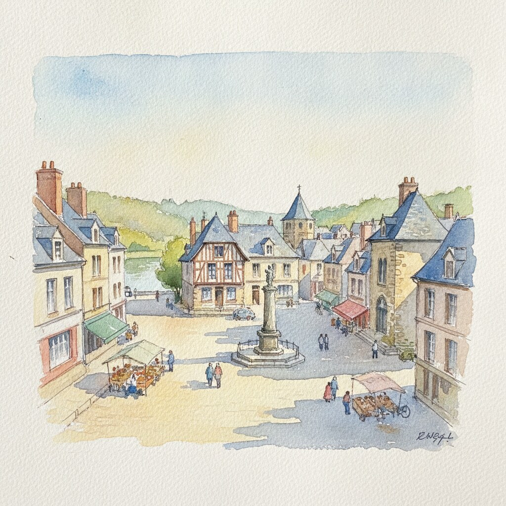 Les Andelys — aquarelle — France