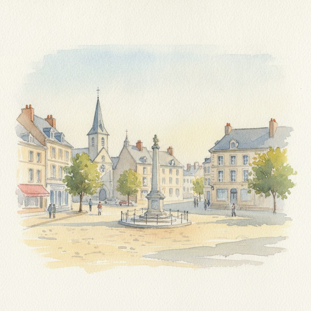 Les Monts d'Aunay — aquarelle — France