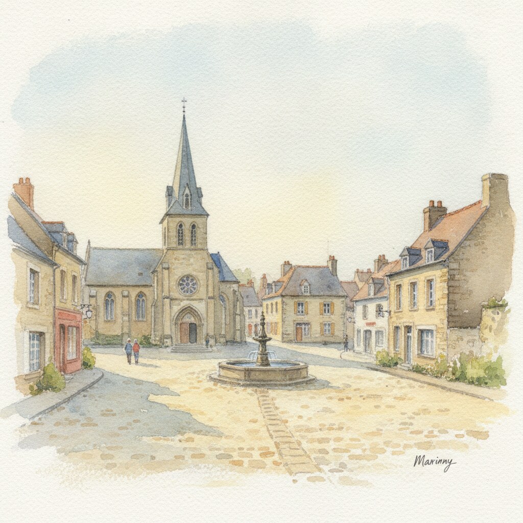 Marigny-Le-Lozon — aquarelle — France