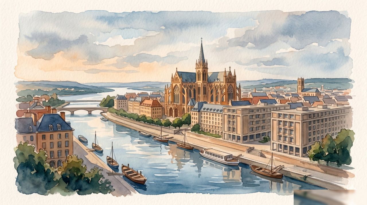 Metz — aquarelle — France